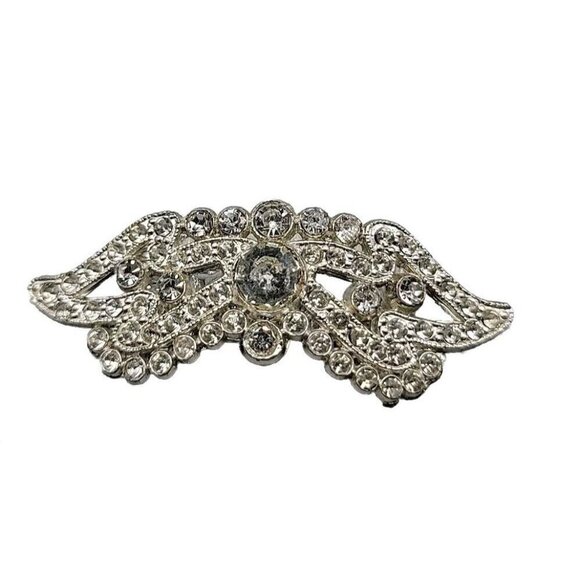 Apex Art Wings Brooch Silver Tone Clear Rhinestones Worn By The Stars Rare - Picture 3 of 8